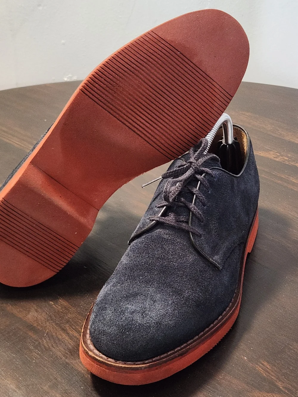Cole Haan Country Derby Shoes Men’s 9D Blue Suede Lace Up Plain Toe Dress Casual - Picture 7 of 10
